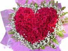 red roses in heart shape